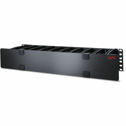 APC NetShelter Cable Management, Horizontal Cable Manager, 2U, with Cable Tie, Single Side with Cover, 482 x 89 x 165 mm