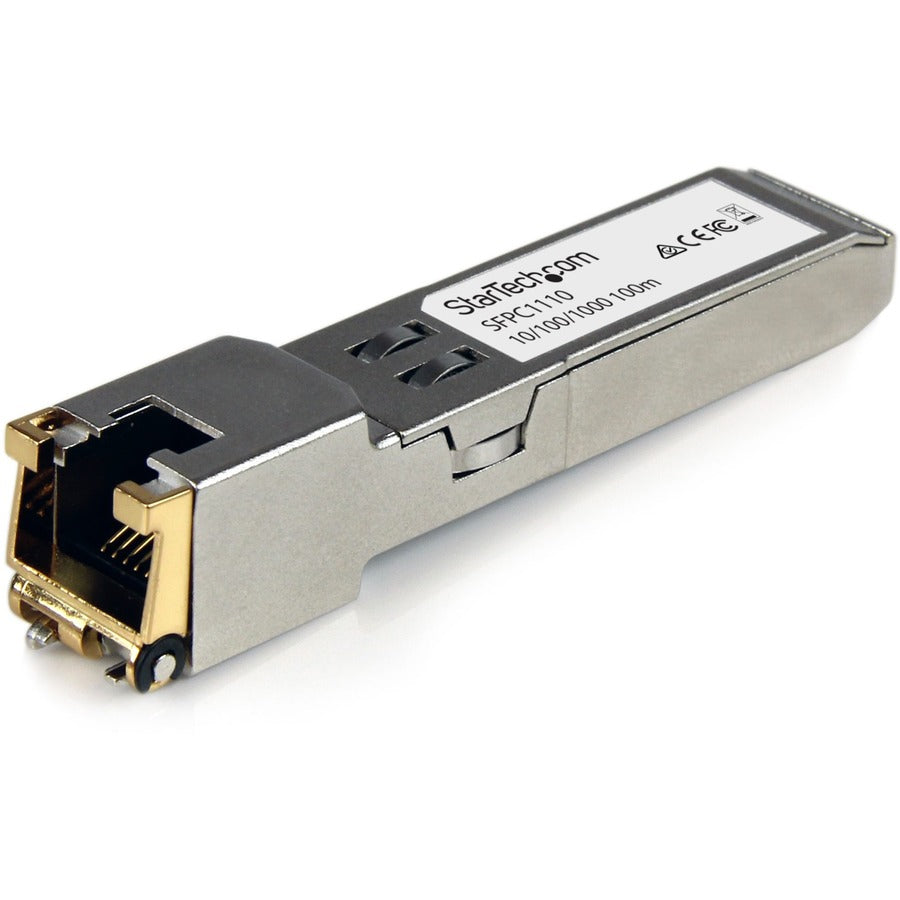 StarTech Cisco SFP-GE-T Compatible SFP Module - 1000BASE-T - 10/100/1000 Mbps SFP to RJ45 Cat6/Cat5e Transceiver - 100m