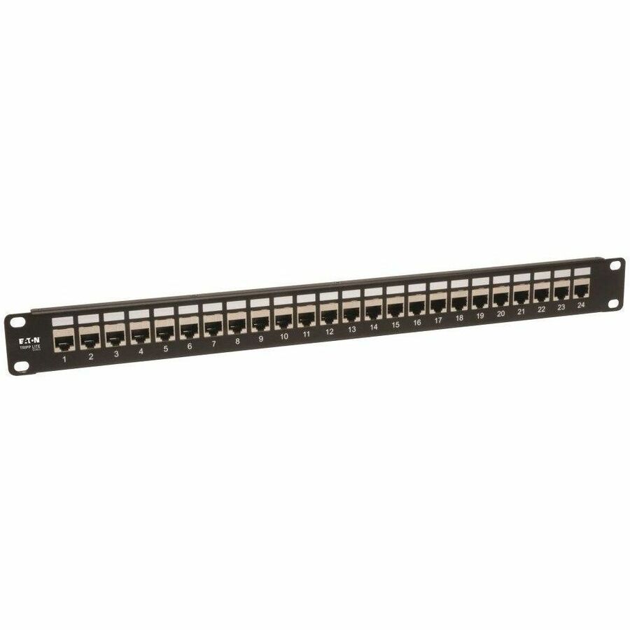 Tripp Lite by Eaton 24-Port 1U Rack-Mount STP Shielded Cat6 /Cat5 Feedthrough Patch Panel RJ45 Ethernet TAA
