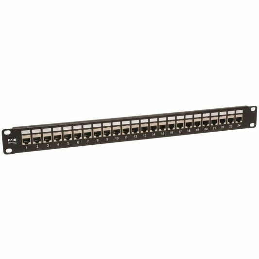 Tripp Lite by Eaton 24-Port 1U Rack-Mount STP Shielded Cat6 /Cat5 Feedthrough Patch Panel RJ45 Ethernet TAA
