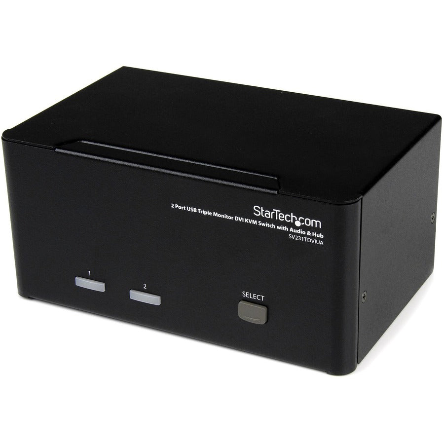 StarTech 2 Port Triple Monitor DVI USB KVM Switch with Audio & USB 2.0 Hub