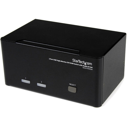 StarTech 2 Port Triple Monitor DVI USB KVM Switch with Audio & USB 2.0 Hub