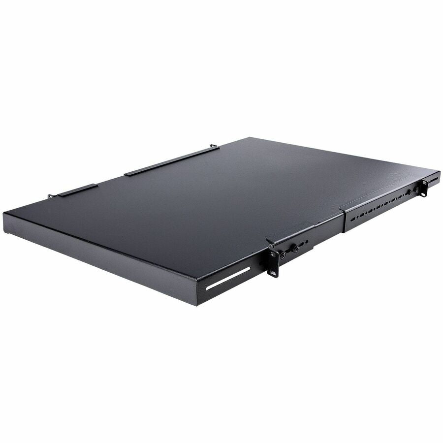 StarTech 1U 4-Post 19.5 to 38in Adjustable Mounting Depth Rack Mount Shelf - Heavy Duty Fixed Rack Shelf - 330 lb / 150kg - 27.5in Deep