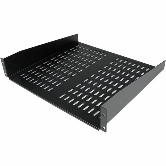 StarTech 2U 16in Universal Vented Rack Mount Cantilever Shelf, Fixed Server Rack Cabinet Shelf, 50lbs / 23kg, TAA