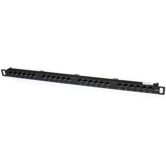 StarTech 24 Port 0.5U Cat5e Patch Panel - RJ45 Ethernet Rackmount Cat 5e 110 Patch Panel