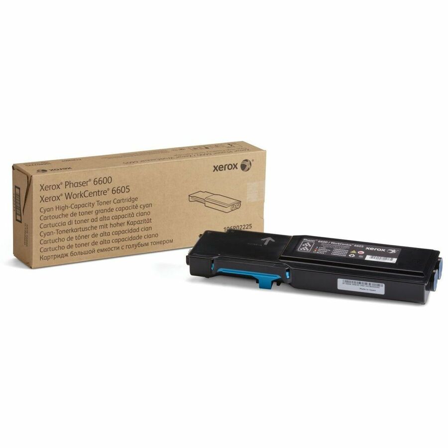 Xerox Genuine Phaser™ 6600, WorkCentre™ 6605 Cyan High capacity Toner Cartridge (6000 Pages) - 106R02225