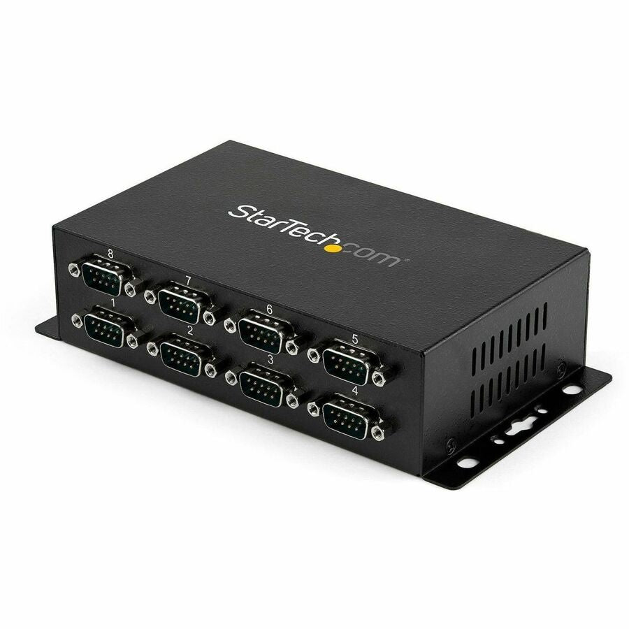 StarTech USB to Serial Adapter Hub - 8 Port - Industrial - Wall Mount - Din Rail - COM Port Retention - FTDI USB to RS232, TAA