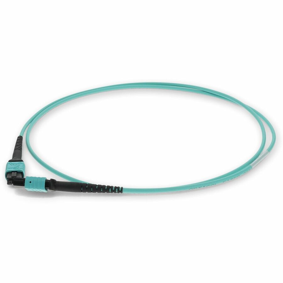 AddOn 1m MPO/UPC to MPO/UPC Aqua OM3 OFNR (Riser-Rated) 12-Strand MMF (Multi Mode) Fiber Patch Cable, 50/125