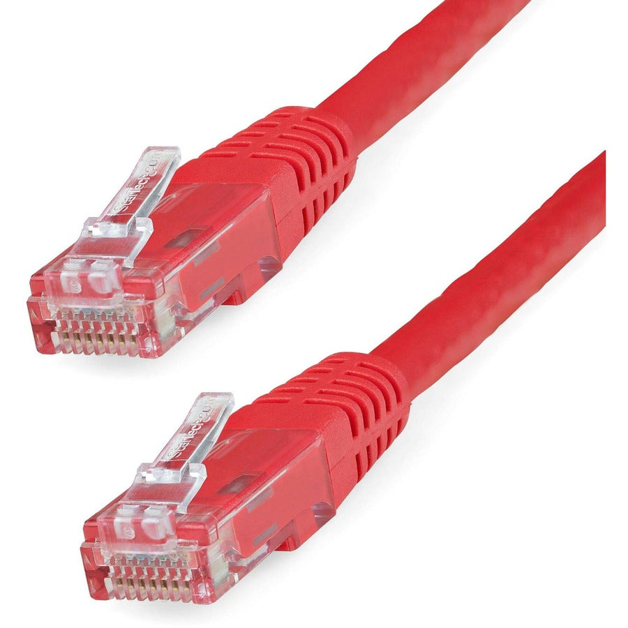 StarTech 100ft CAT6 Ethernet Cable - Red Molded Gigabit - 100W PoE UTP 250Mhz - Category 6 Patch Cord UL Certified Wiring/TIA