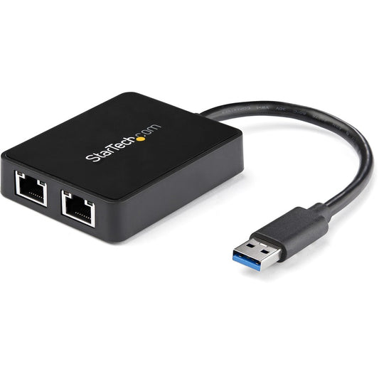 StarTech USB 3.0 to Dual Port Gigabit Ethernet Adapter NIC w/ USB Port