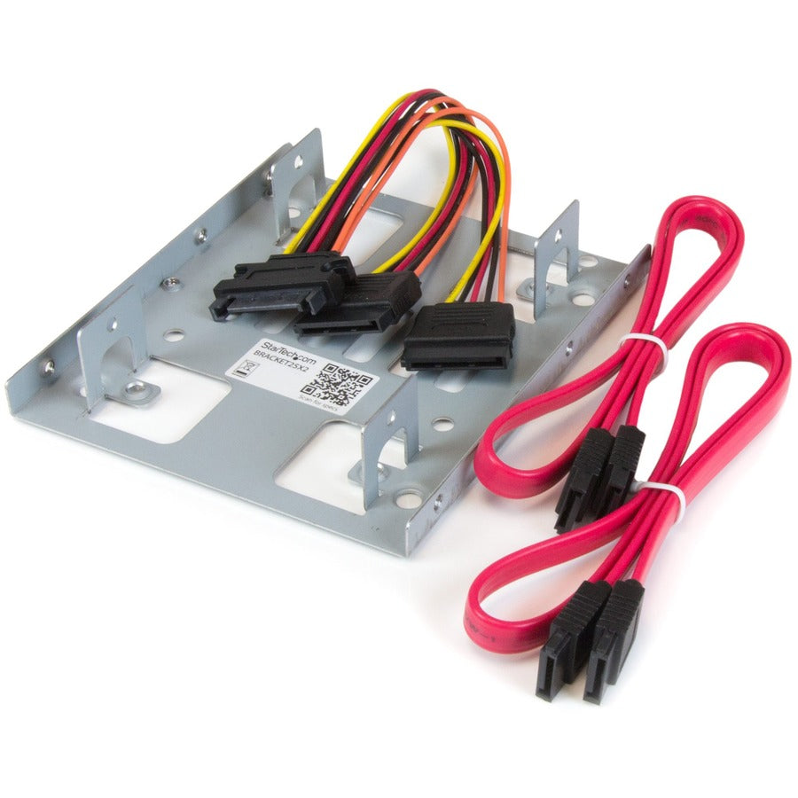 StarTech Dual 2.5" to 3.5" HDD Bracket for SATA Hard Drives, 2 Drive 2.5" to 3.5" Bracket for Mounting Bay, TAA