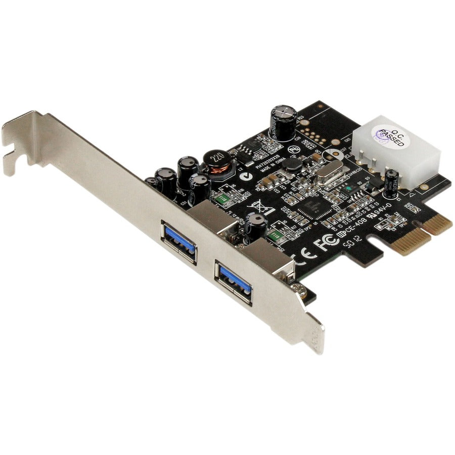 StarTech 2 Port PCI Express (PCIe) SuperSpeed USB 3.0 Card Adapter with UASP - 5Gbps - LP4 Power