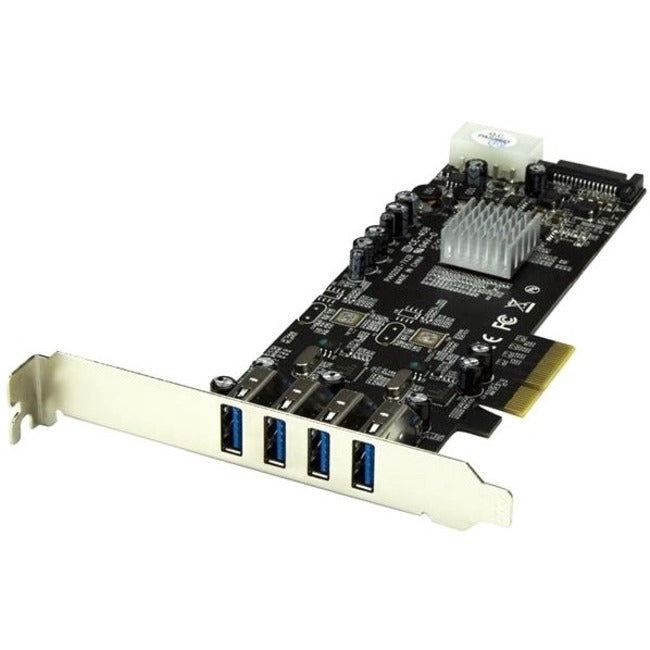 StarTech 4 Port PCI Express (PCIe) SuperSpeed USB 3.0 Card Adapter w/ 2 Dedicated 5Gbps Channels - UASP - SATA / LP4 Power