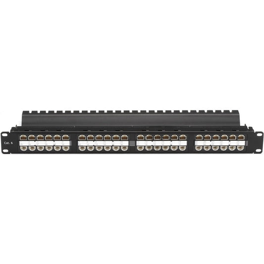 Black Box CAT6 Feed-Through Patch Panel - 1U, Unshielded, 48-Port