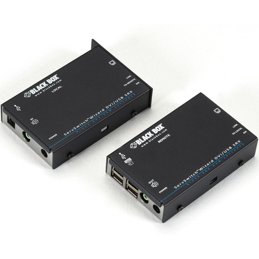 Black Box Wizard SRX KVM Extender - DVI-D, USB 2.0, Audio, Single-Access, CATx