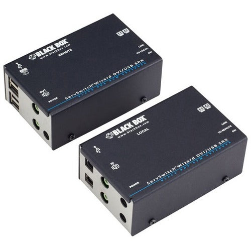 Black Box Wizard SRX KVM Extender - Dual-Monitor DVI-D, USB 2.0, Audio, Single-Access,CATx