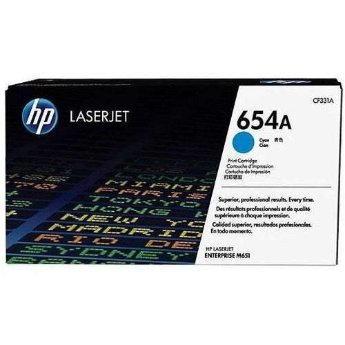 HP 654A Original Laser Toner Cartridge - Single Pack - Cyan - 1 Each