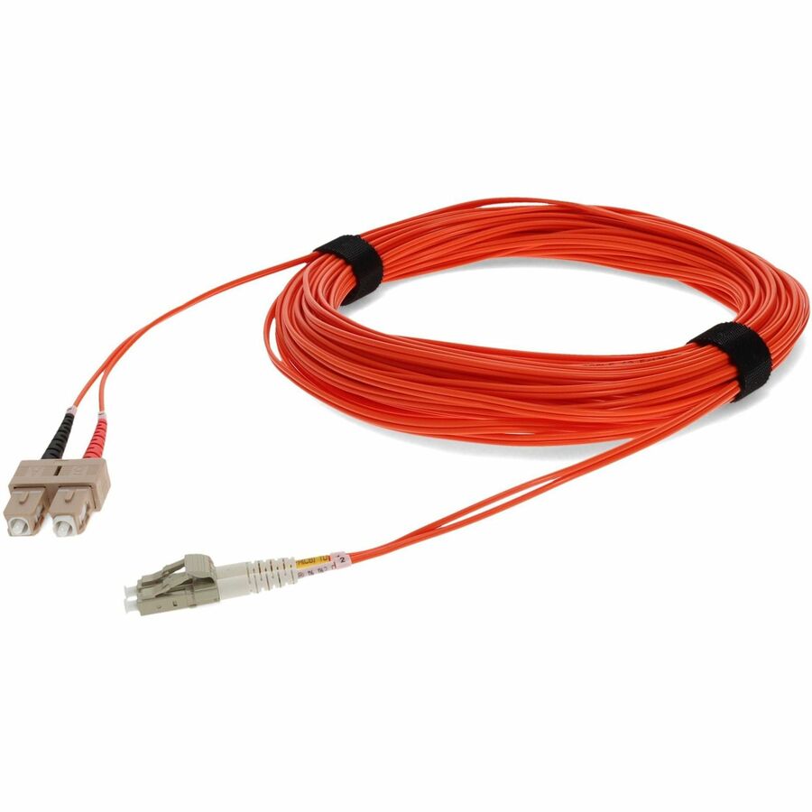 AddOn 25m SC to LC Orange OM1 Duplex OFNR (Riser-Rated) MMF (Multi Mode) Fiber Patch Cable, 62.5/125