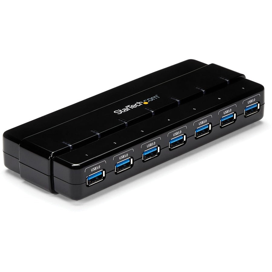 StarTech 7 Port SuperSpeed USB 3.0 Hub - 5Gbps - Desktop USB Hub with Power Adapter - Black