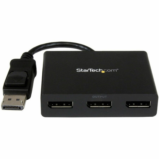 StarTech 3-Port DisplayPort 1.2 Splitter, DisplayPort to 3x DP Multi-Monitor Adapter, Dual 4K 30Hz and 1080p Computer MST Hub, Windows