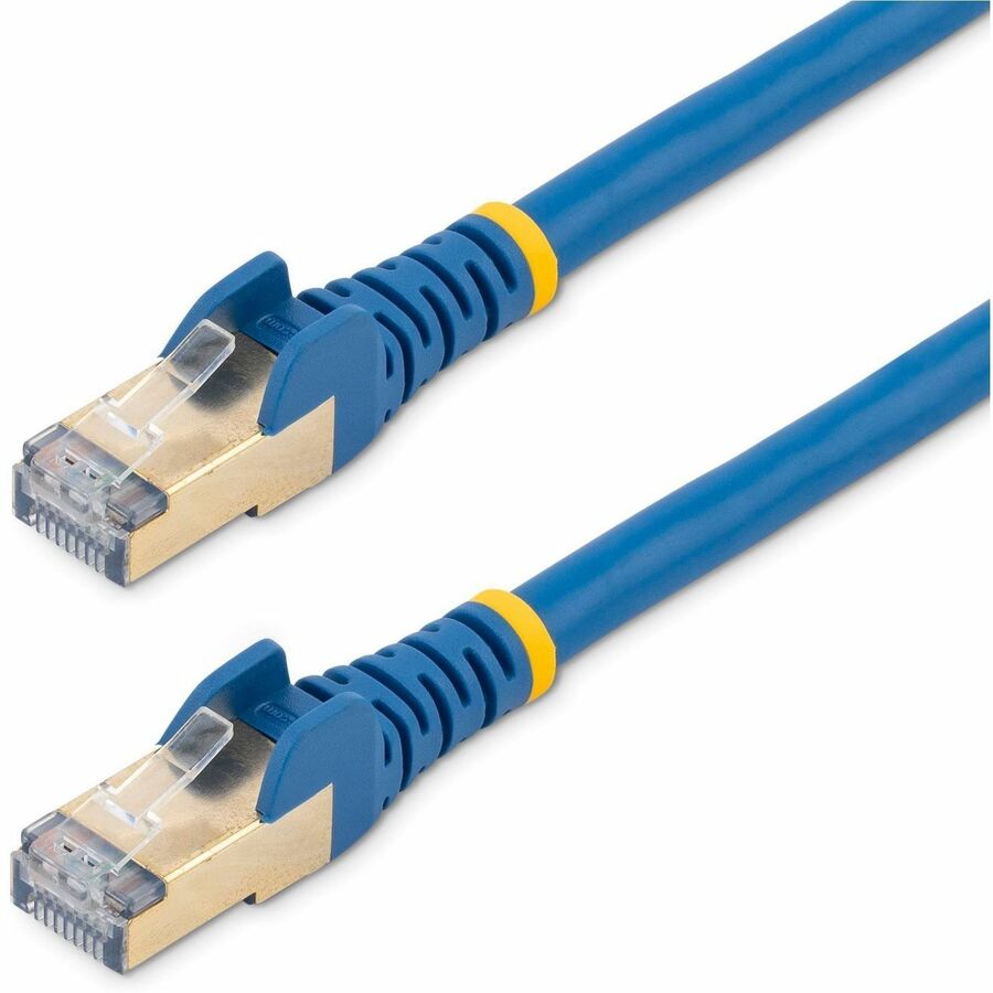StarTech 25ft CAT6a Ethernet Cable - 10 Gigabit Category 6a Shielded Snagless 100W PoE Patch Cord - 10GbE Blue UL Certified Wiring/TIA
