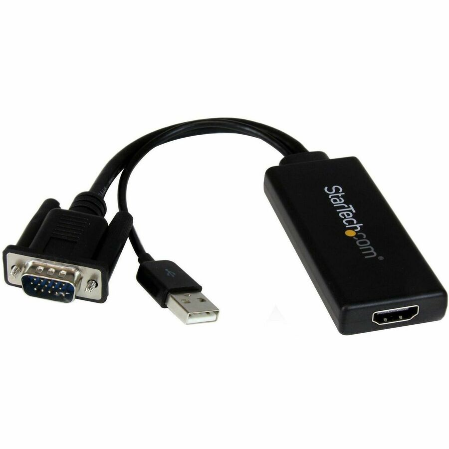 StarTech VGA to HDMI Adapter with USB Audio & Power - Portable VGA to HDMI Converter - 1080p