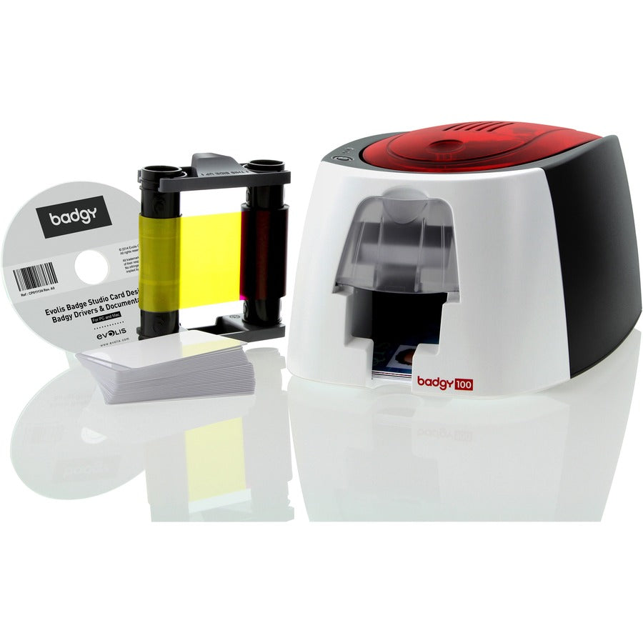 Evolis Badgy100 Plastic ID Card Solution With ID Software For Tamper Proof Professional Custom ID's On Demand With Small Border Printing