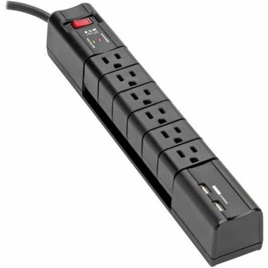 Eaton Tripp Lite Series Protect It! Surge Protector with 6 Rotatable Outlets, 8 ft. (2.43 m) Cord, 1080 Joules, 2xUSB Charging ports (3.4A)