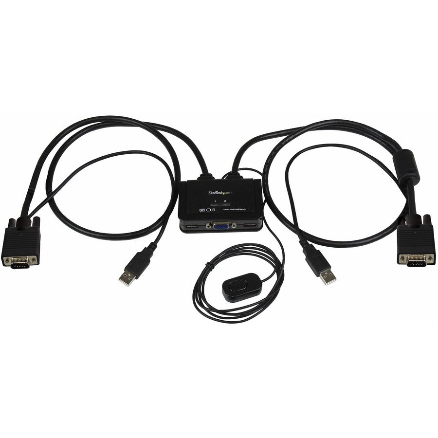 StarTech 2 Port USB VGA Cable KVM Switch - USB Powered with Remote Switch