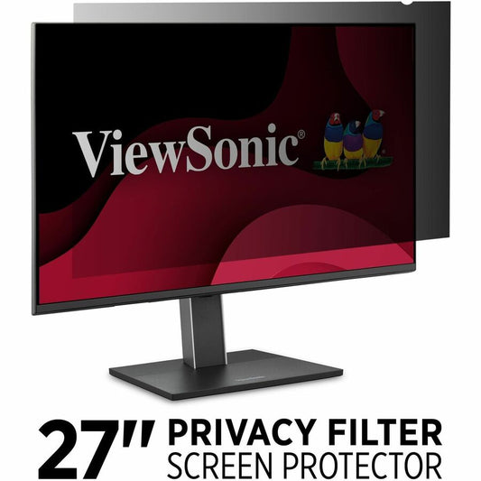 ViewSonic 27" Privacy Filter Screen Protector for Widescreen (16:9) LCD Monitor Lightweight Anti-glare and Anti-scratch, Black.