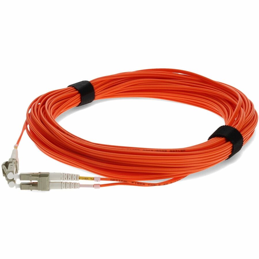 AddOn 40m LC to LC Orange OM1 Duplex OFNR (Riser-Rated) MMF (Multi Mode) Fiber Patch Cable, 62.5/125