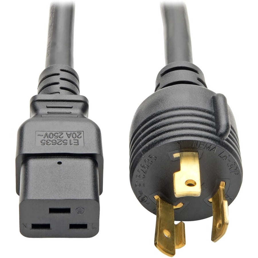 Tripp Lite by Eaton Power Cord C19 to NEMA L6-30 - Heavy-Duty 20A 100-250V 12 AWG 12 ft. (3.66 m) Black