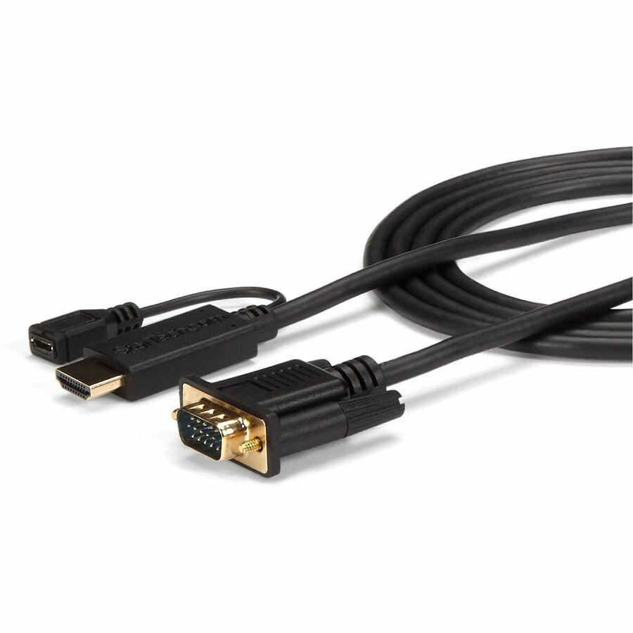 StarTech HDMI to VGA Cable - 6 ft / 2m - 1080p - 1920 x 1200 - Active HDMI Cable - Monitor Cable - Computer Cable