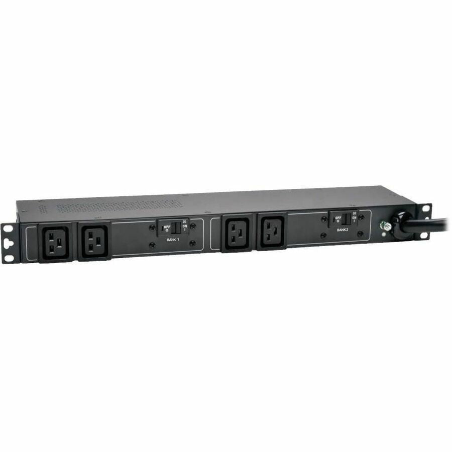 Tripp Lite by Eaton PDU 5.8kW Single-Phase 200-240V Basic PDU 4 C19 Outlets NEMA L6-30P Input 12 ft. (3.66 m) Cord 1U Rack-Mount