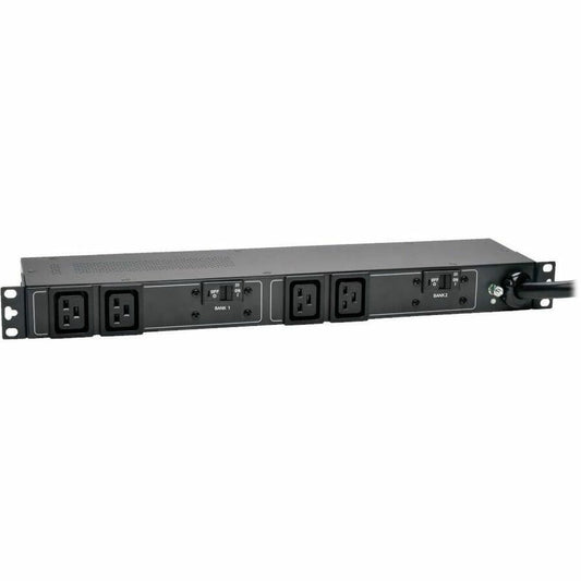 Tripp Lite by Eaton PDU 5.8kW Single-Phase 200-240V Basic PDU 4 C19 Outlets NEMA L6-30P Input 12 ft. (3.66 m) Cord 1U Rack-Mount