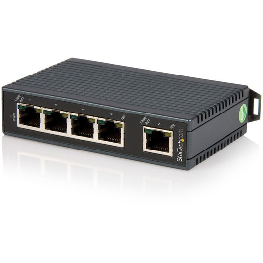 StarTech 5 Port Industrial Ethernet Switch, DIN Rail Mountable, TAA