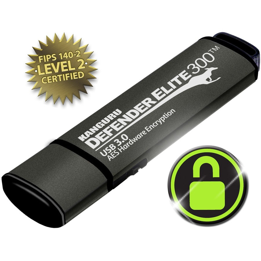 KANGURU DEFENDER ELITE300 FIPS 140-2 LEVEL 2 CERTIFIED SECURE FLASH DRIVE-16G-TA