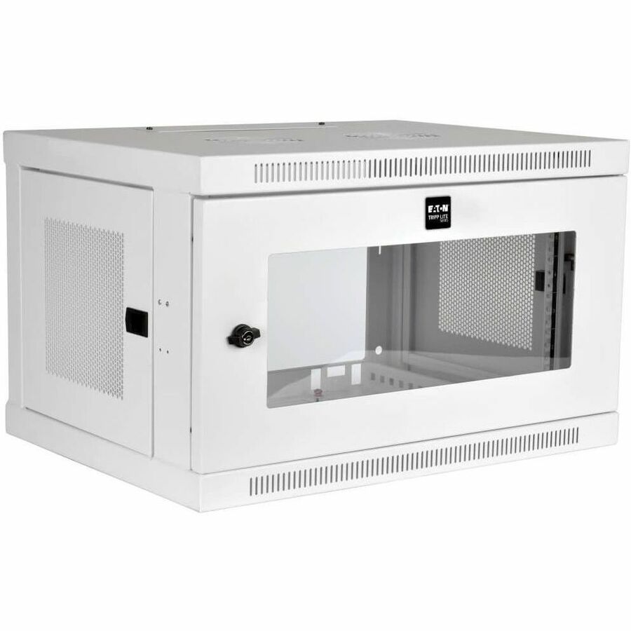 Tripp Lite by Eaton SmartRack 6U Low-Profile Switch-Depth Wall-Mount Mini Rack Enclosure Clear Acrylic Window White