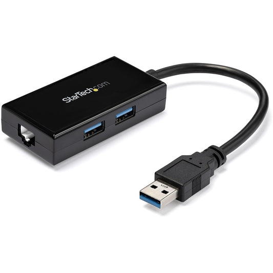 StarTech USB 3.0 to Gigabit Network Adapter with Built-In 2-Port USB Hub - Native Driver Support (Windows, Mac and Chrome OS)