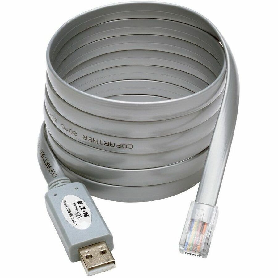 Tripp Lite by Eaton USB-A to RJ45 Serial Rollover Cable (M/M) - Cisco Compatible 250 Kbps 6 ft. (1.83 m) Gray