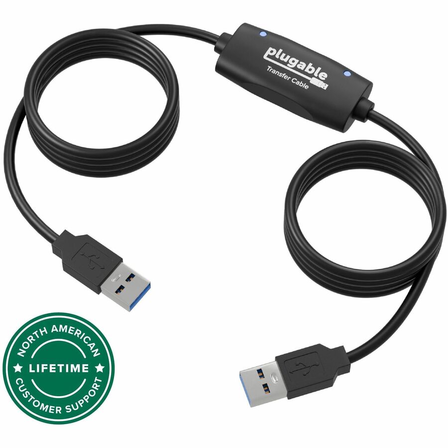 Plugable USB 2.0 Transfer Cable, Unlimited Use, Transfer Data Between 2 Windows PC's