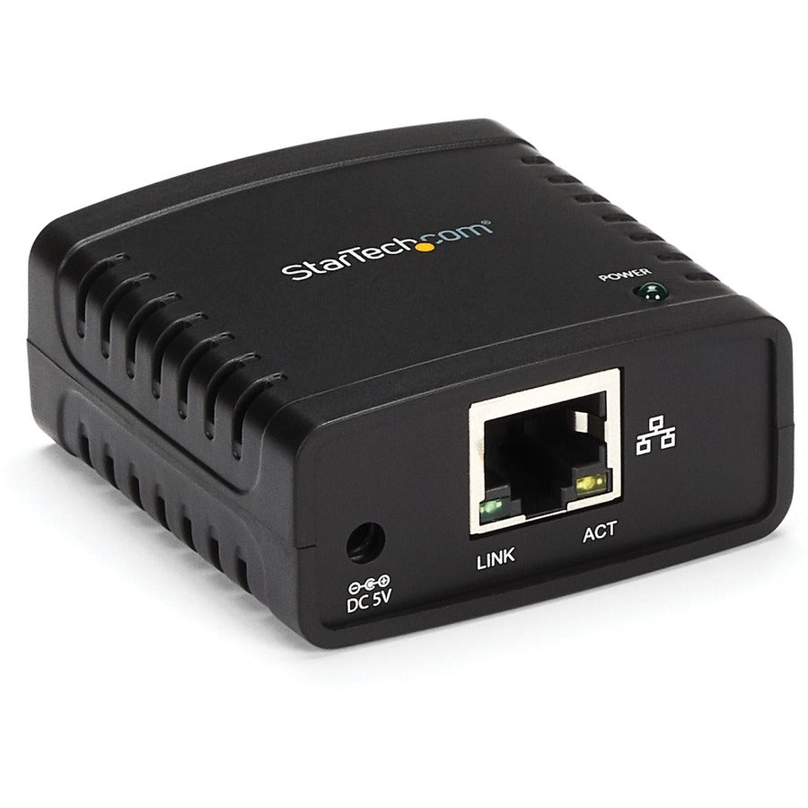 StarTech 10/100Mbps Ethernet to USB 2.0 Network LPR Print Server - USB Print Server with 10Base-T/100Base-TX Auto-sensing