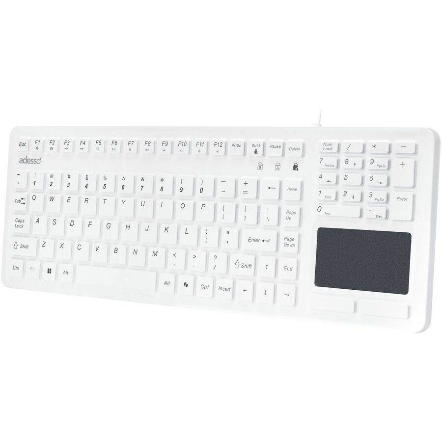 Adesso AKB-270UW Antimicrobial Waterproof TouchPad Keyboard with CoPilot AI Hotkey