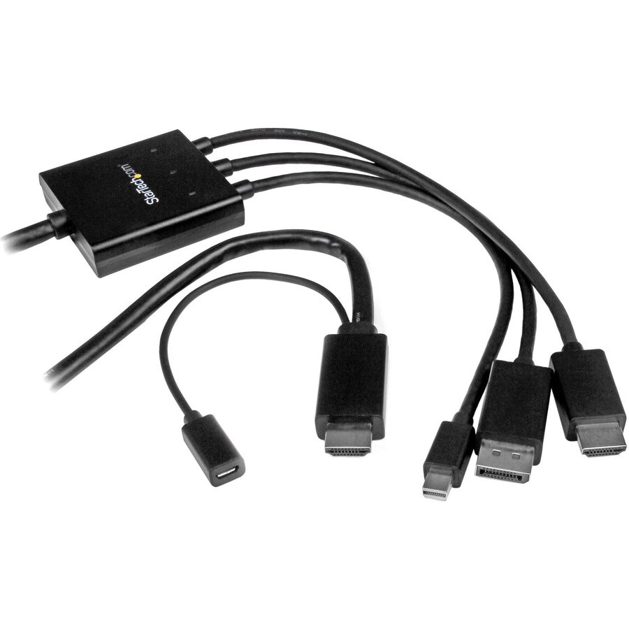 StarTech 2m 6 ft HDMI, DisplayPort or Mini DisplayPort to HDMI Converter Cable - HDMI, DP or Mini DP to HDMI Adapter
