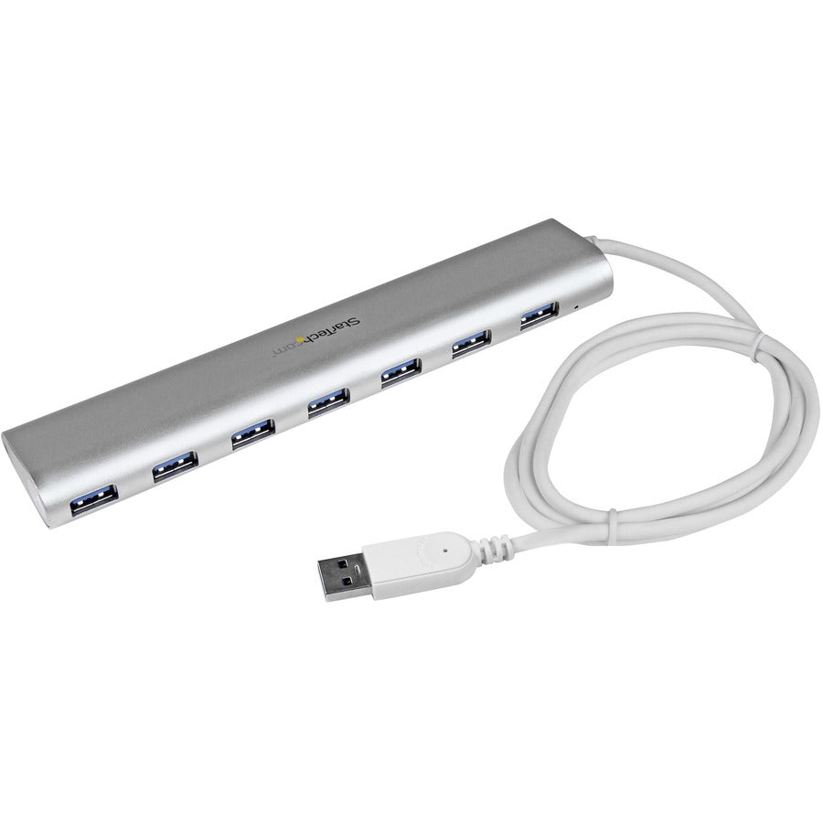 StarTech 7-Port USB Hub, USB A to 7x USB-A Ports, USB 5Gbps, Self-Powered, Portable Laptop USB 3.0 Hub Expansion with Power Supply