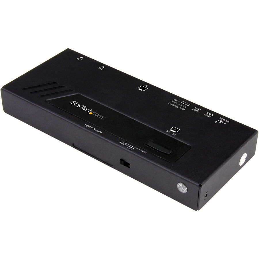 StarTech 2-Port HDMI Automatic Video Switch, 4K 2x1 HDMI Switch with Fast Switching, Auto-Sensing and Serial Control, TAA