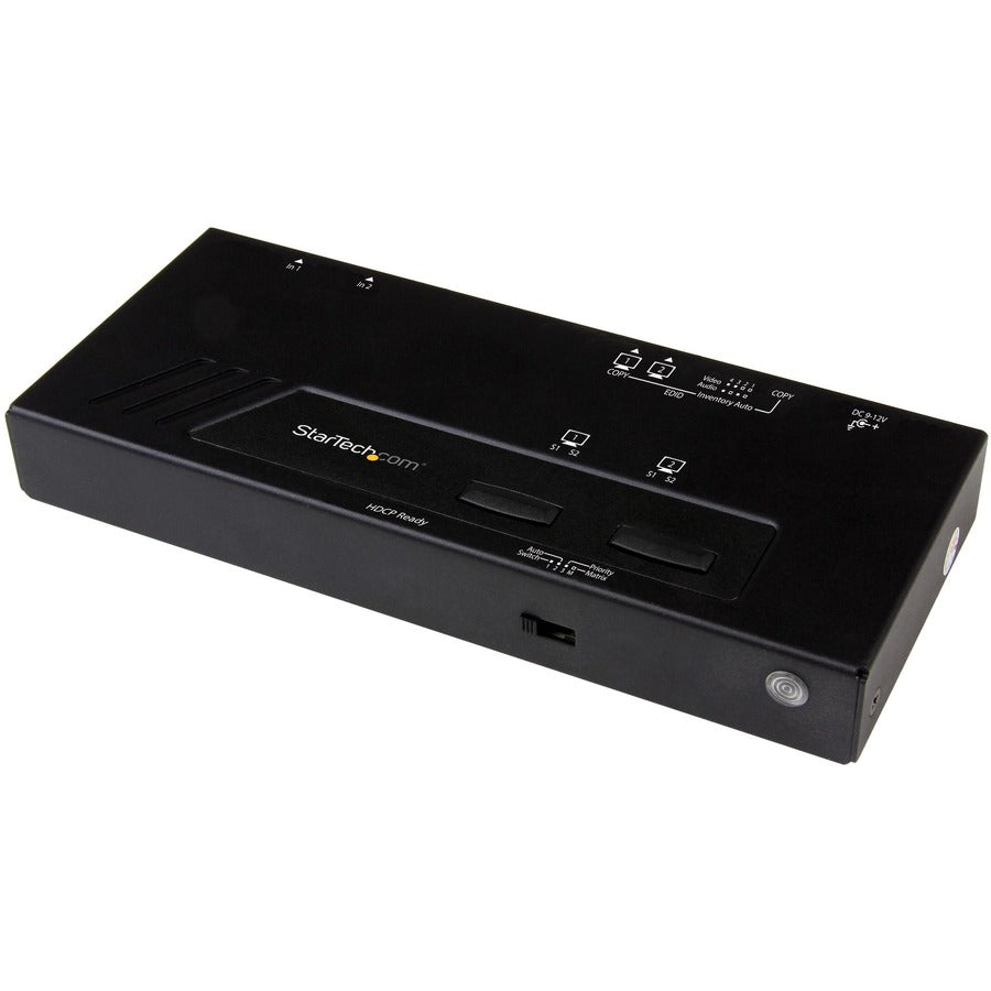 StarTech 2x2 HDMI Matrix Switch, 4K with Fast Switching, Auto-Sensing and Serial Control, TAA