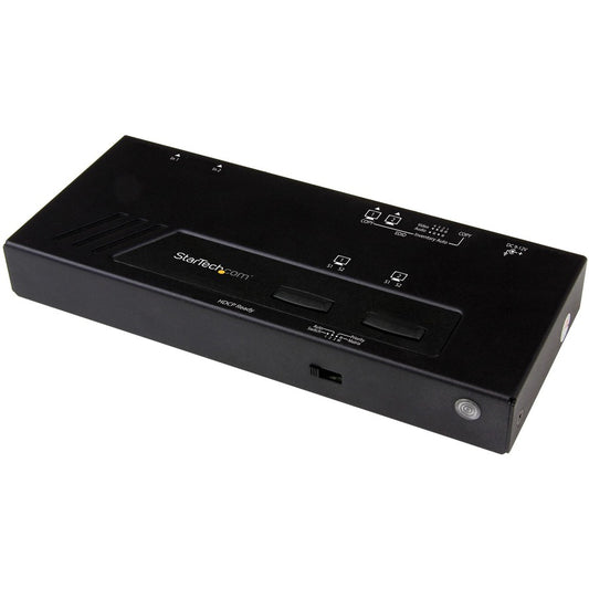 StarTech 2x2 HDMI Matrix Switch, 4K with Fast Switching, Auto-Sensing and Serial Control, TAA