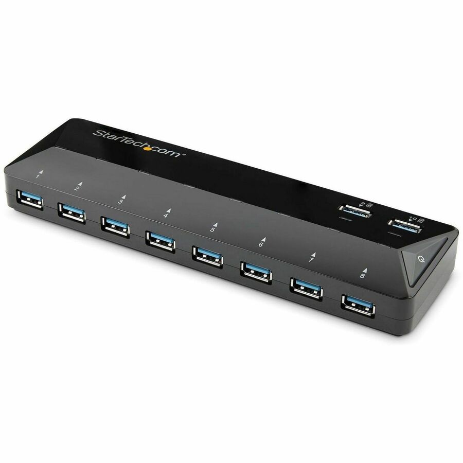 StarTech 10-Port USB 3.0 Hub with Charge and Sync Ports - 2 x 1.5A Ports - Desktop USB Hub and Fast-Charging Station