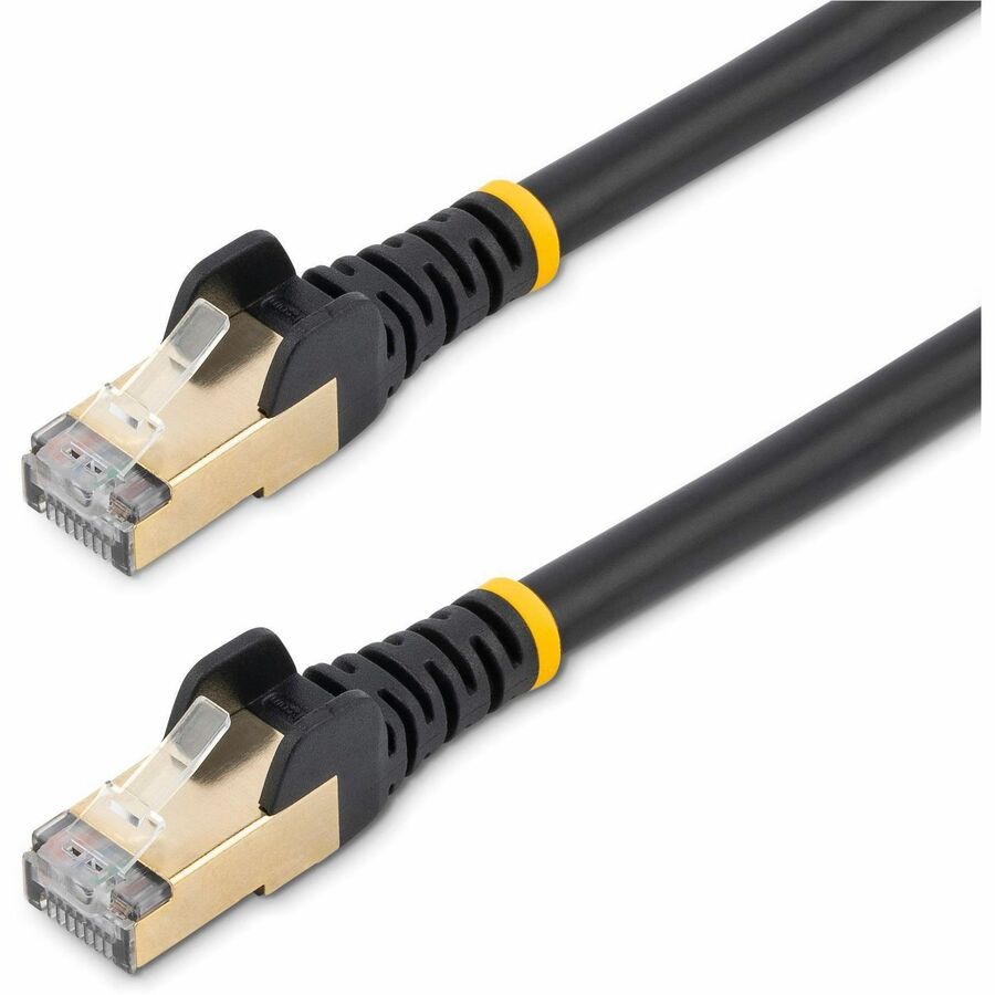 StarTech 25ft CAT6a Ethernet Cable - 10 Gigabit Category 6a Shielded Snagless 100W PoE Patch Cord 10GbE Black UL Certified Wiring/TIA